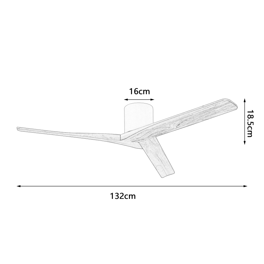 ZEVENTI - Wentylator sufitowy VELLON Wi-Fi Tuya biały/pawlonia + pilot zdalnego sterowania