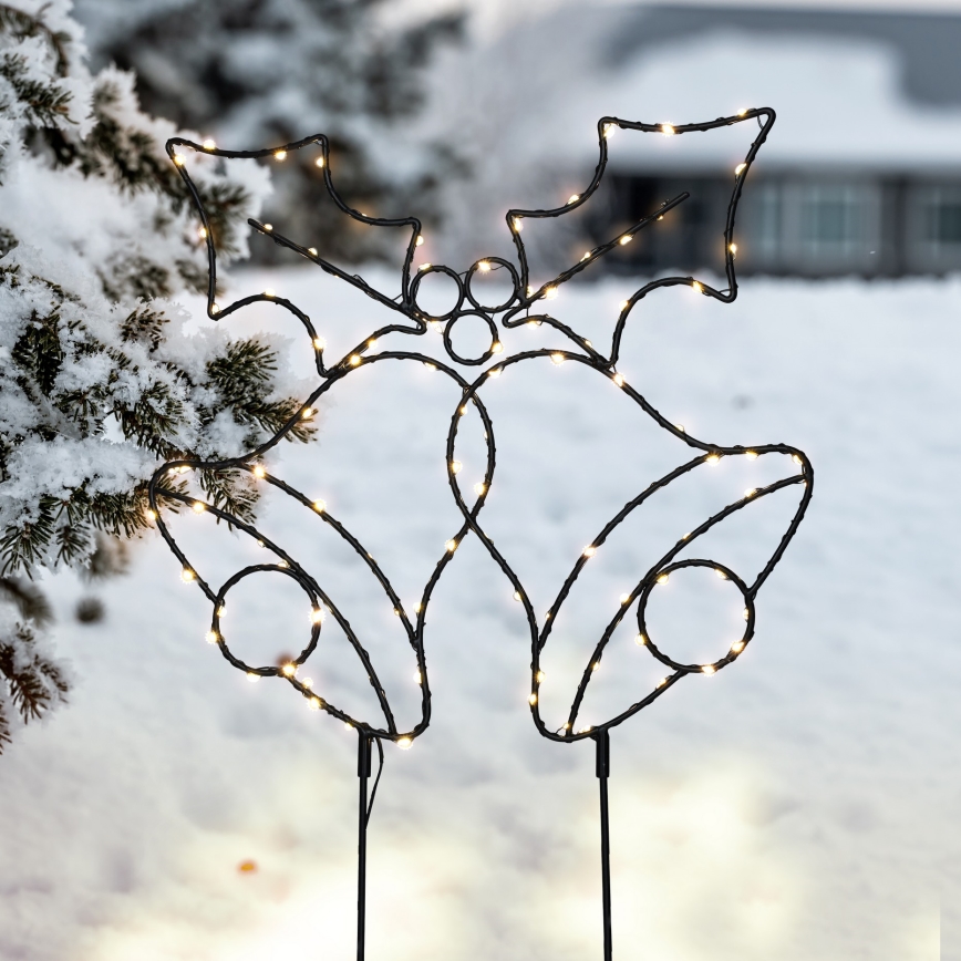 Zewnętrzna dekoracja świąteczna LED 100xLED/3xAA IP44, ciepłe białe światło, dzwonki