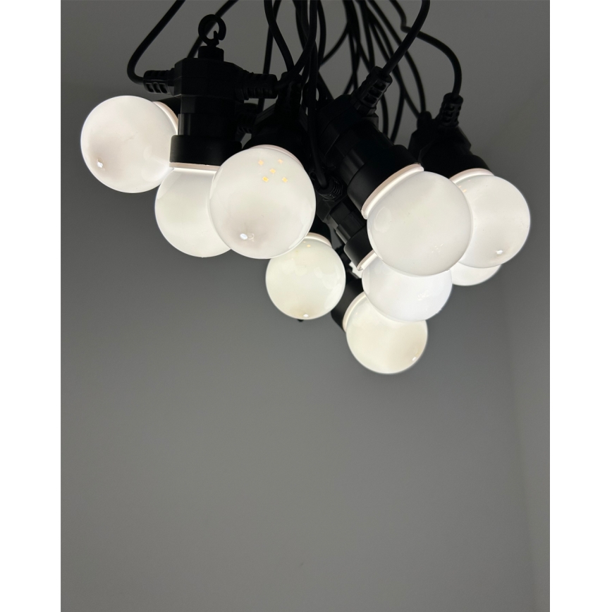 Zewnętrzna girlanda dekoracyjna LED 10×LED/0,36W/230V 4,5 m IP44 czarna