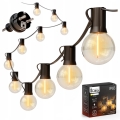 Zewnętrzna girlanda świetlna LED 20xE12/1W/230V, 20 m, IP65, czarna