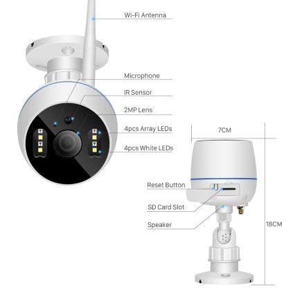 Zewnętrzna inteligentna kamera RJ45 Wi-Fi/HD 1080p Tuya