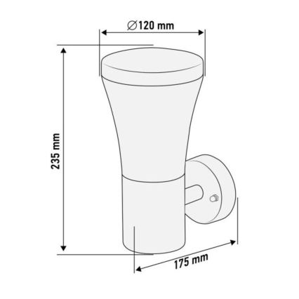 Zewnętrzna lampa ścienna 1xE27/15W/230V IP44