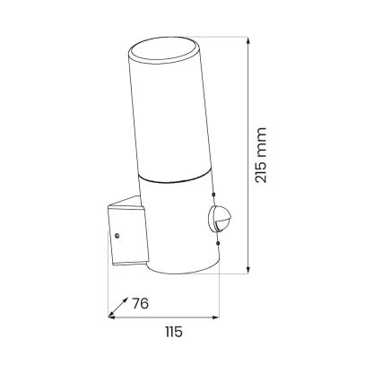 Zewnętrzna lampa ścienna z czujnikiem ruchu HARLEM 1xE27/60W/230V IP44 czarna
