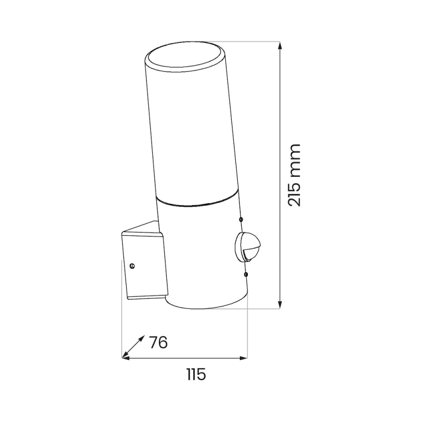 Zewnętrzna lampa ścienna z czujnikiem ruchu HARLEM 1xE27/60W/230V IP44 czarna