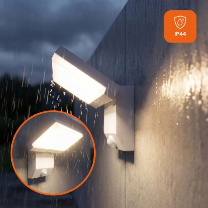 Zewnętrzny kinkiet LED z czujnikiem ruchu LED/18W/230V IP44 biały