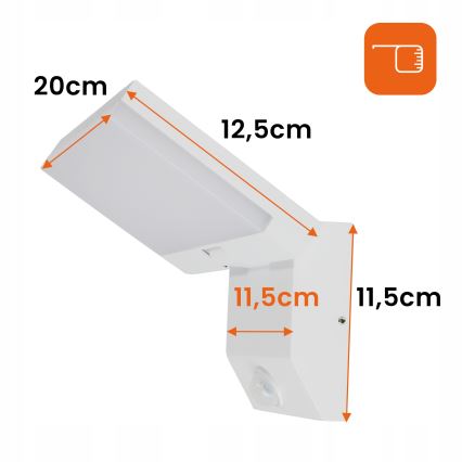 Zewnętrzny kinkiet LED z czujnikiem ruchu LED/18W/230V IP44 biały