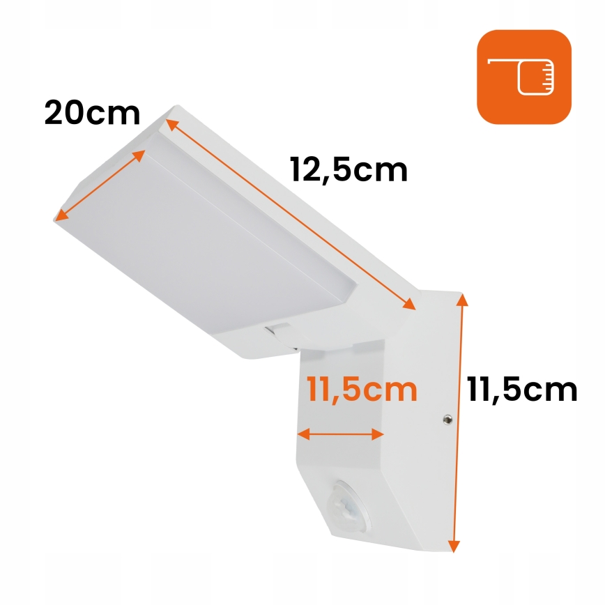 Zewnętrzny kinkiet LED z czujnikiem ruchu LED/18W/230V IP44 biały