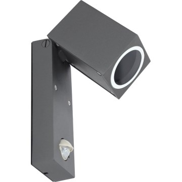 Zewnętrzna lampa ścienna z czujnikiem QUAZAR 1xGU10/35W/230V IP44 szara