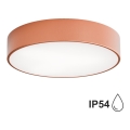 Zewnętrzna lampa sufitowa z czujnikiem CLEO 3xE27/24W/230V śr. 40 cm miedziana IP54
