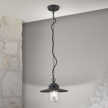 Zewnętrzna lampa wisząca EDWARD 1xE27/60W/230V IP44 czarna