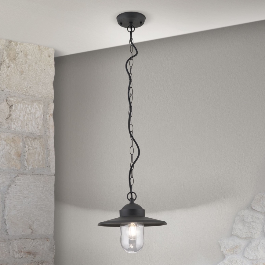Zewnętrzna lampa wisząca EDWARD 1xE27/60W/230V IP44 czarna