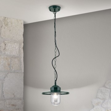 Zewnętrzna lampa wisząca EDWARD 1xE27/60W/230V IP44 zielona