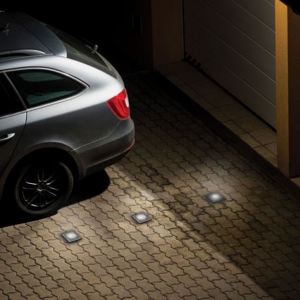 Zewnętrzna oprawa najazdowa LUKKA CONNECT 1xGU10/4W/230V IP67 matowy chrom kanciasta