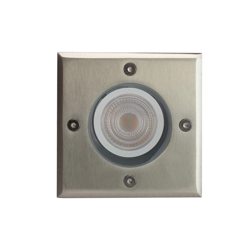 Zewnętrzna oprawa najazdowa LUKKA CONNECT 1xGU10/4W/230V IP67 matowy chrom kanciasta