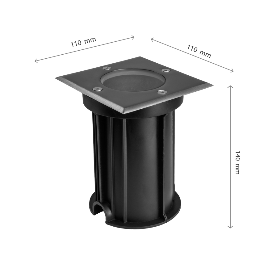 Zewnętrzna oprawa najazdowa LUKKA CONNECT 1xGU10/4W/230V IP67 matowy chrom kanciasta