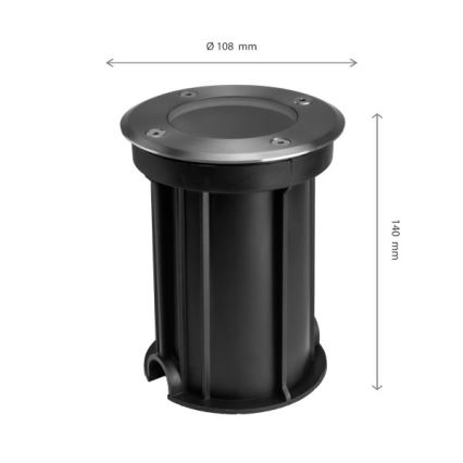 Zewnętrzna oprawa najazdowa LUKKA CONNECT 1xGU10/4W/230V IP67 matowy chrom okrągła