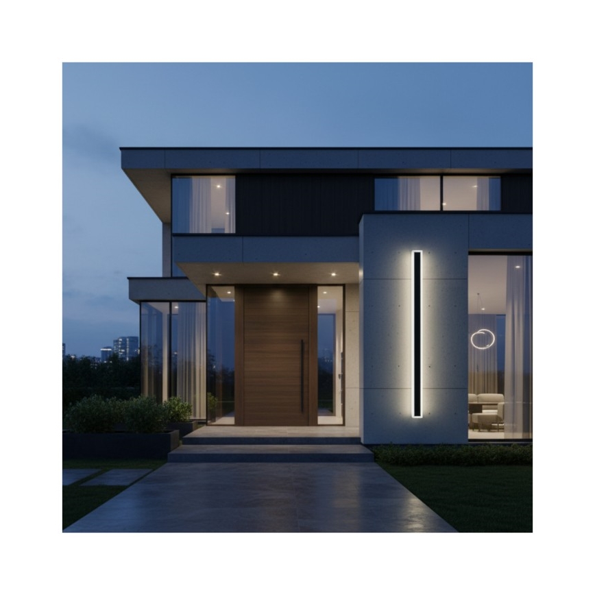 Zewnętrzna oprawa ścienna LED MIRANA S 25W/230V 4000K IP44 120 cm czarna