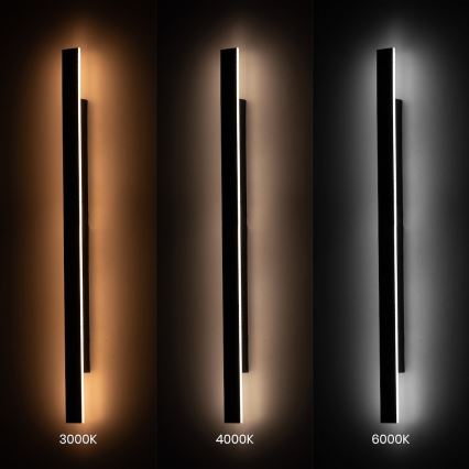 Kinkiet zewnętrzny WOW LED/20W/230V 3000/4000/6000K 120 cm IP54 czarny