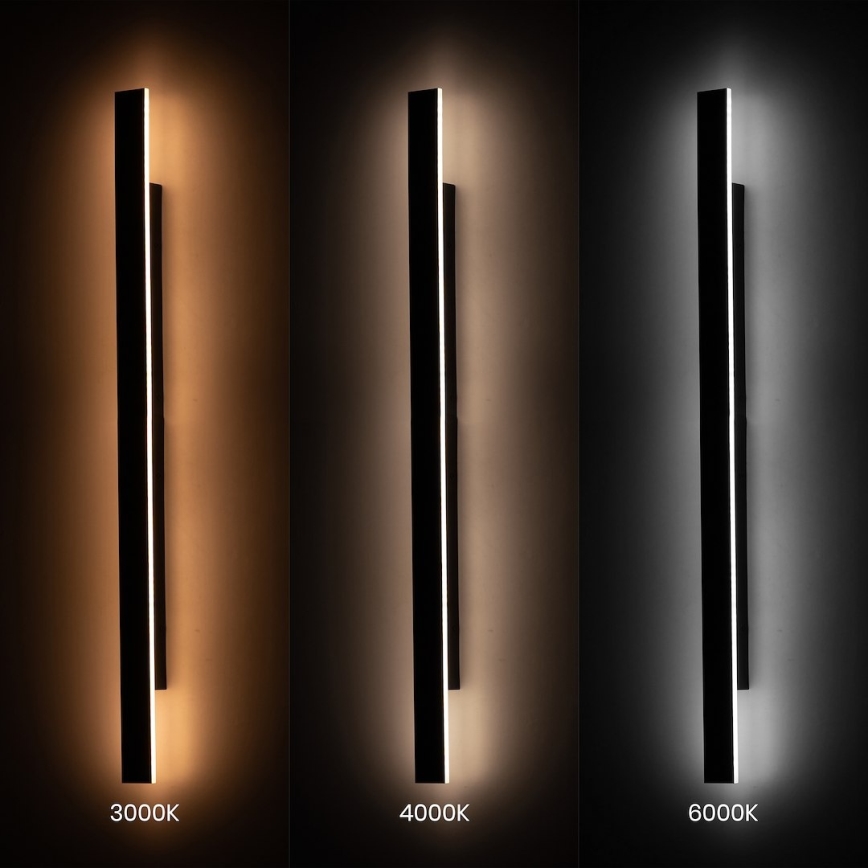 Kinkiet zewnętrzny WOW LED/20W/230V 3000/4000/6000K 120 cm IP54 czarny