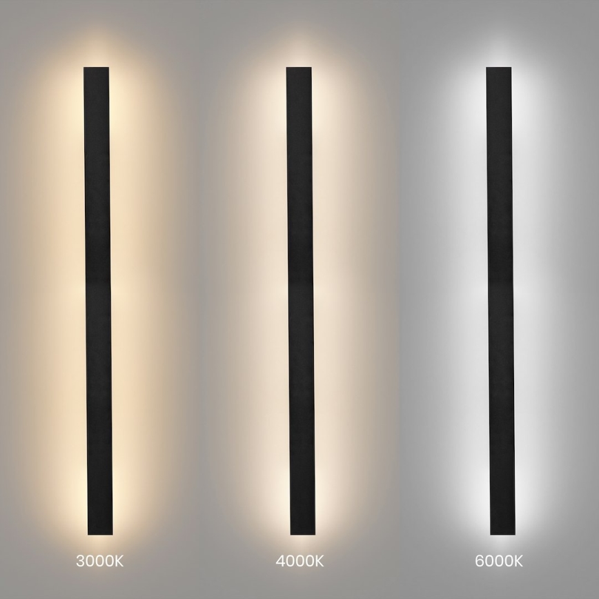 Kinkiet zewnętrzny WOW LED/20W/230V 3000/4000/6000K 120 cm IP54 czarny