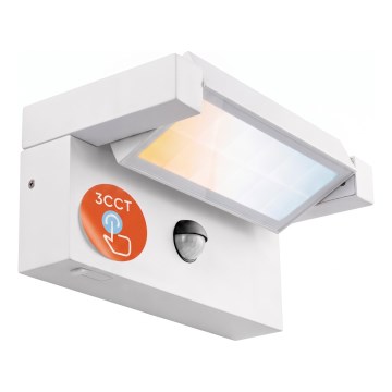 Zewnętrzna oprawa ścienna LED z czujnikiem ruchu i zmierzchu LED/25W/230V 3000/4000/6500K IP54 biała