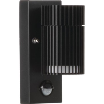 Zewnętrzna oprawa ścienna punktowa z czujnikiem ruchu i zmierzchu RADILO 1xGU10/11W/230V IP44 czarna