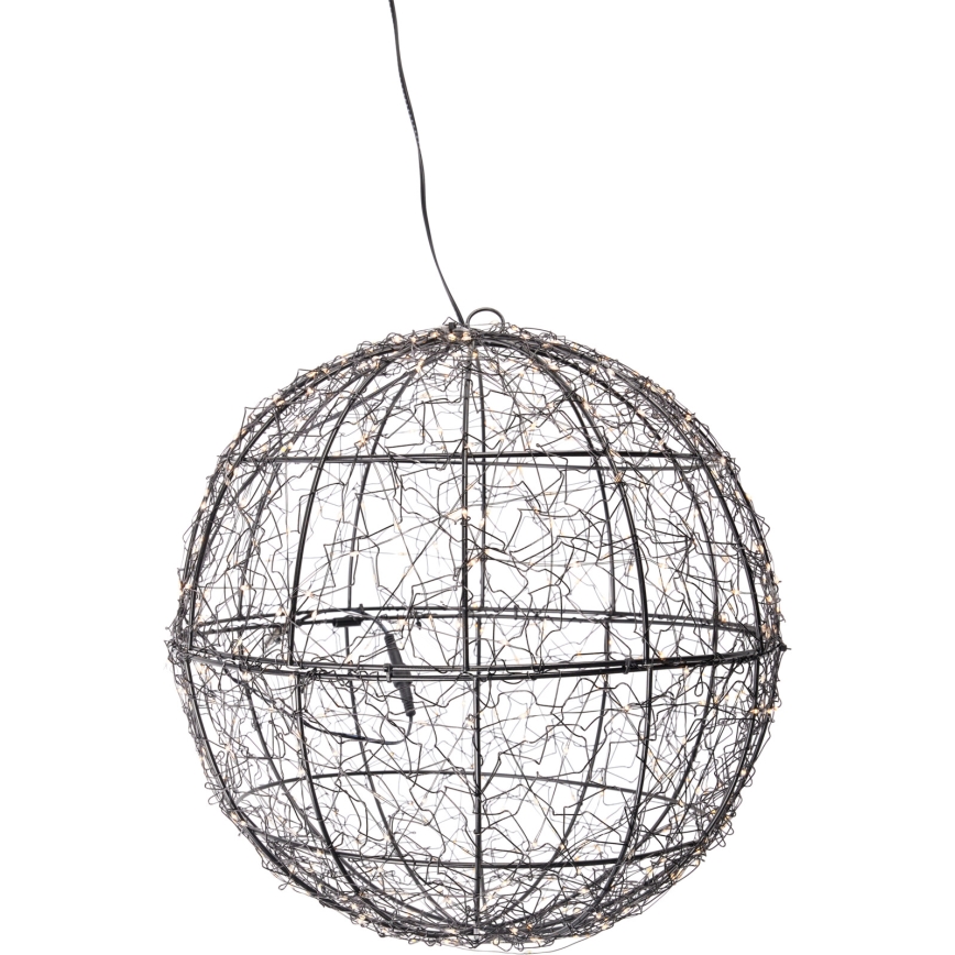 Zewnętrzna świąteczna dekoracja LED 500xLED/230V, śr. 35 cm, IP44, kula, ciepłe białe światło, czarna