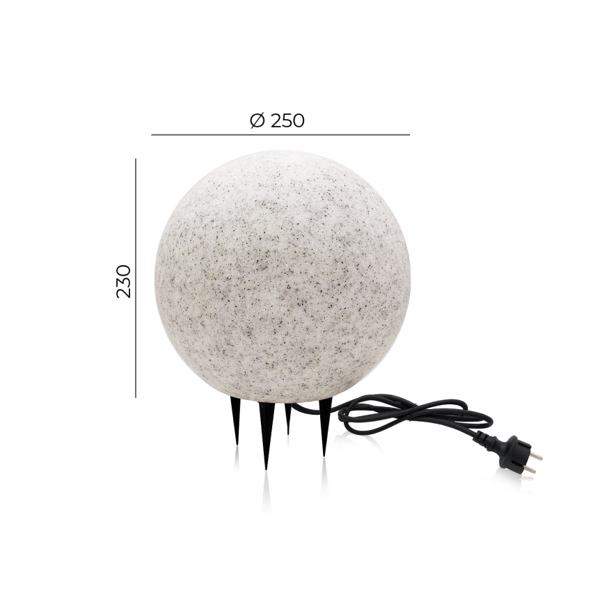 Zewnętrzne oświetlenie dekoracyjne GARDEN BALL 1xE27/40W/230V IP65 średnica 25 cm