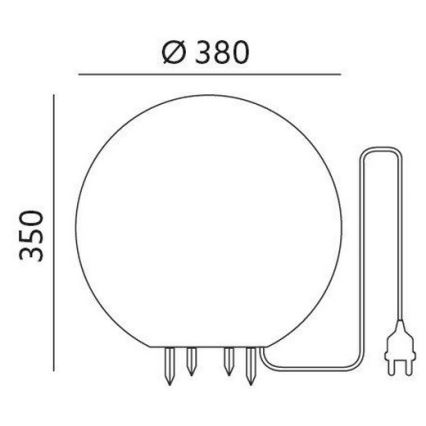 Zewnętrzne oświetlenie dekoracyjne GARDEN BALL 1xE27/40W/230V IP65 srednica 38 cm