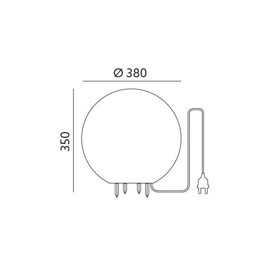 Zewnętrzne oświetlenie dekoracyjne GARDEN BALL 1xE27/40W/230V IP65 srednica 38 cm
