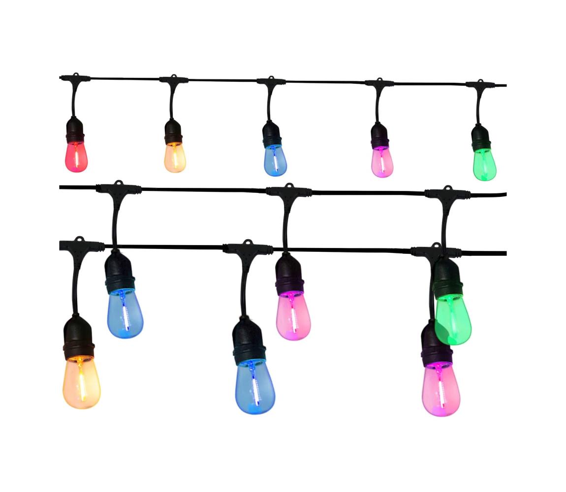 Zewnętrzny łańcuch dekoracyjny LED PARTY NEON 7,6 m 10xE27/0,6W/36V IP44