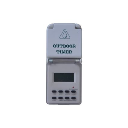 Zewnętrzny czasowy przełącznik cyfrowy tygodniowy 16A/230V IP44 200 mAh