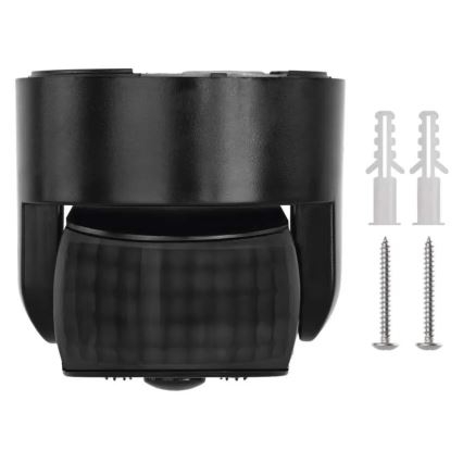 Zewnętrzny czujnik ruchu i zmierzchu PIR 1200W/230V IP65 czarny