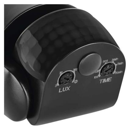 Zewnętrzny czujnik ruchu i zmierzchu PIR 1200W/230V IP65 czarny