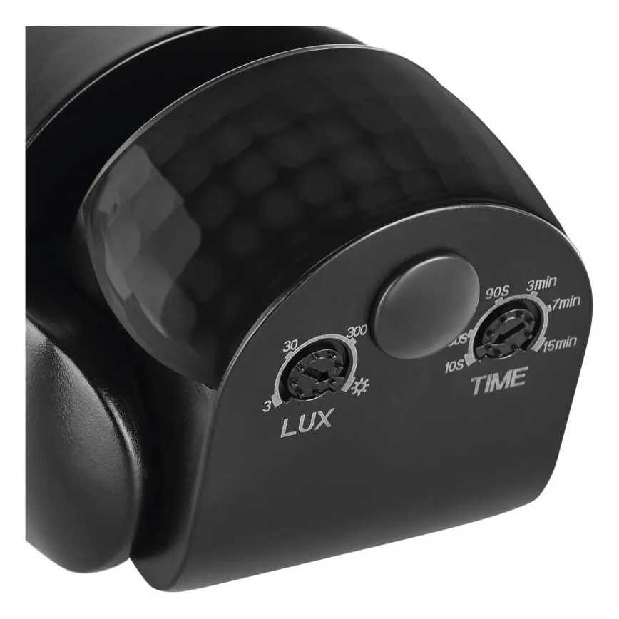 Zewnętrzny czujnik ruchu i zmierzchu PIR 1200W/230V IP65 czarny