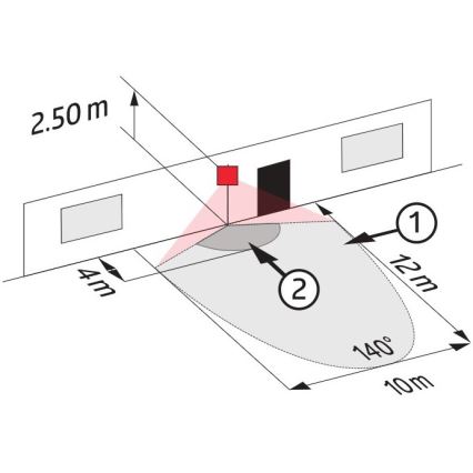 Zewnętrzny czujnik ruchu LC-CLICK 140° IP44 czarny