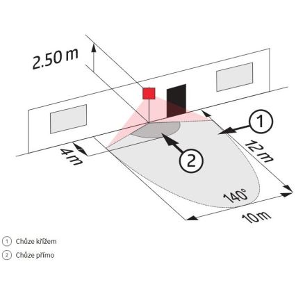 Zewnętrzny czujnik ruchu LC-CLICK 200° IP44 czarny