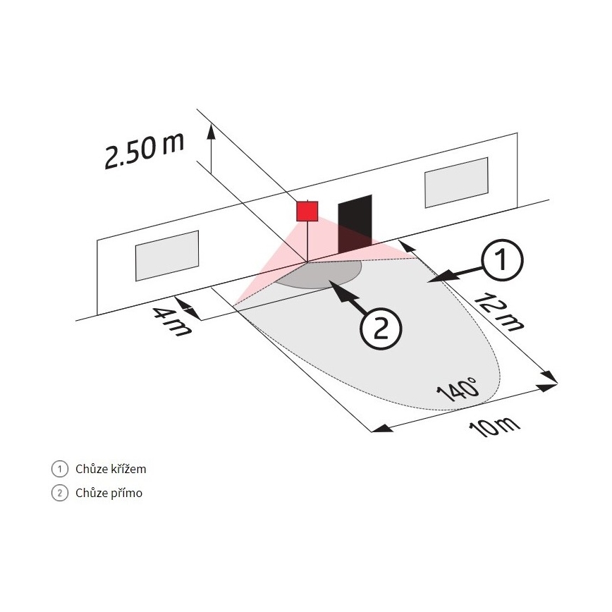 Zewnętrzny czujnik ruchu LC-CLICK 200° IP44 czarny