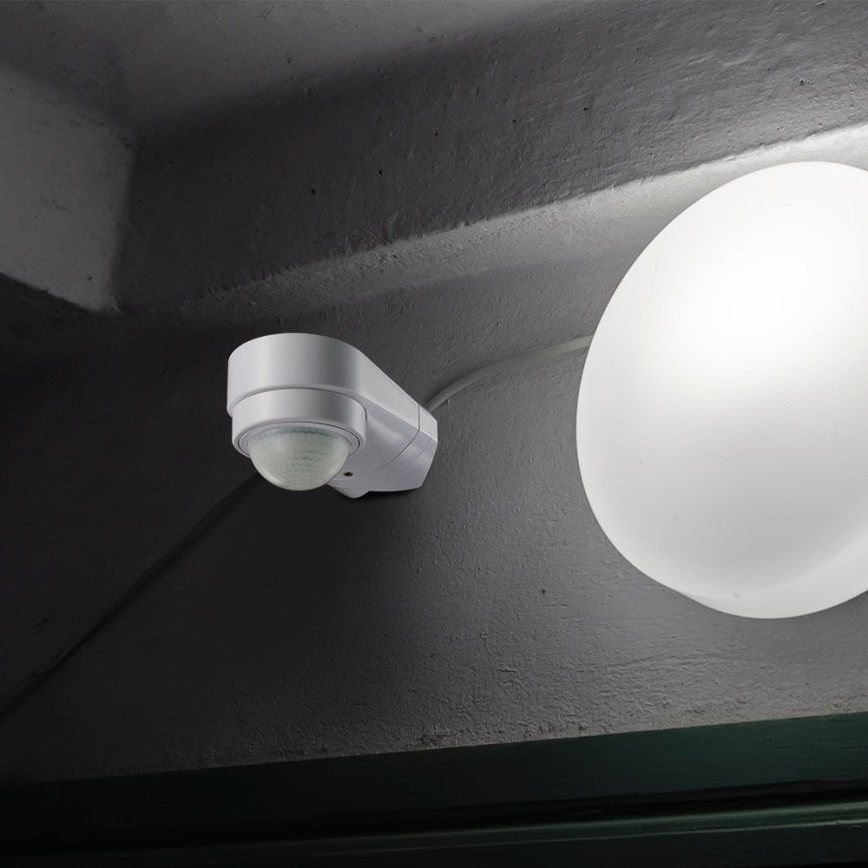Zewnętrzny czujnik ruchu na podczerwień 240° 600W/230V IP65 biały