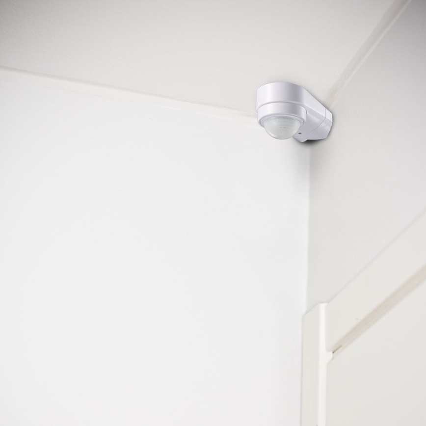 Zewnętrzny czujnik ruchu na podczerwień 240° 600W/230V IP65 biały