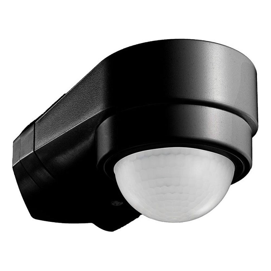 Zewnętrzny czujnik ruchu na podczerwień 240° 600W/230V IP65 czarny