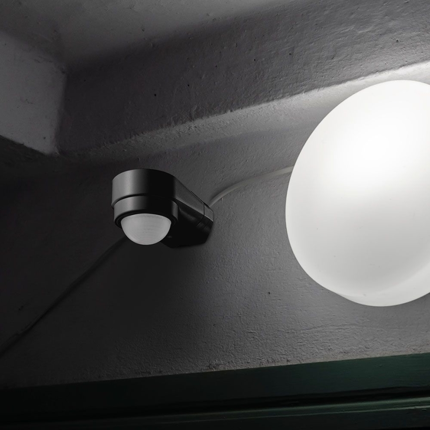 Zewnętrzny czujnik ruchu na podczerwień 240° 600W/230V IP65 czarny