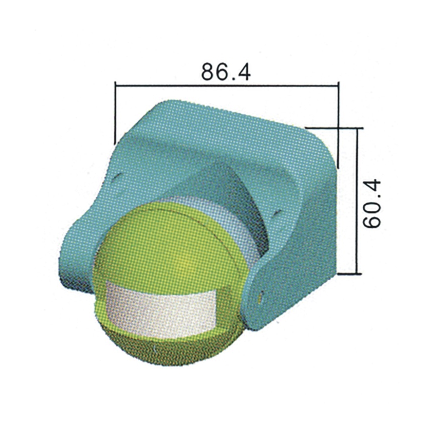 Zewnętrzny czujnik ruchu PIR B 180° 1200W/230V IP44 biały