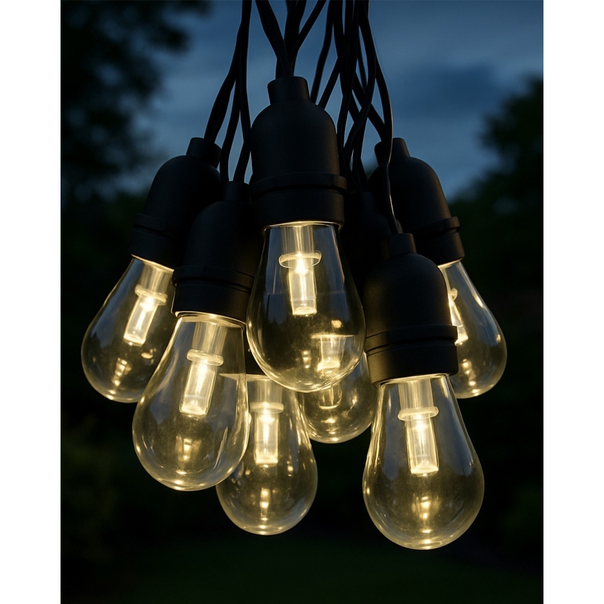 Zewnętrzny dekoracyjny łańcuch LED 10xLED/0,15W/230V 3,8 m IP44 czarny