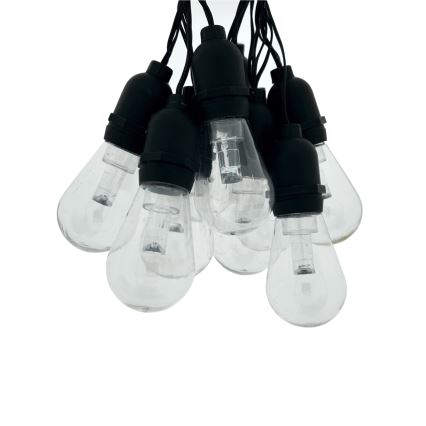 Zewnętrzny dekoracyjny łańcuch LED 10xLED/0,15W/230V 3,8 m IP44 czarny