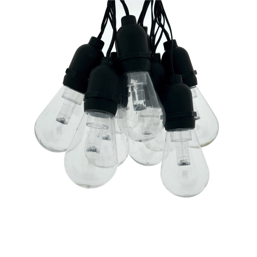 Zewnętrzny dekoracyjny łańcuch LED 10xLED/0,15W/230V 3,8 m IP44 czarny