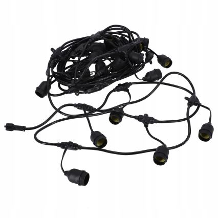 Zewnętrzny dekoracyjny łańcuch LED 20xE27/1W/230V 11,44 m IP44 czarny