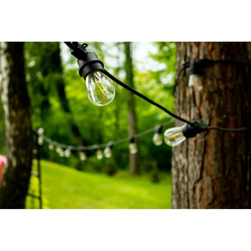 Zewnętrzny dekoracyjny łancuch MIMOSA 20×E27/1,3W/230V IP44 20m