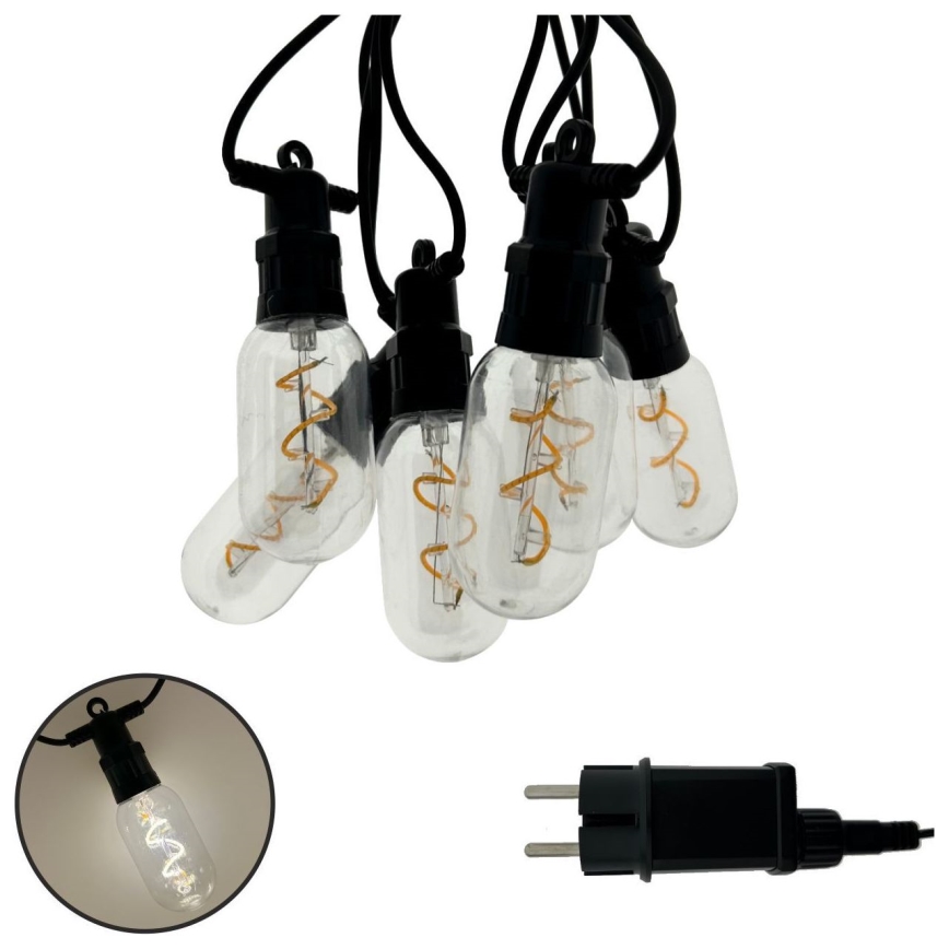 Zewnętrzny dekoracyjny łańcuch świetlny LED 6xLED/0,6W/230V 4,5 m IP44 czarny