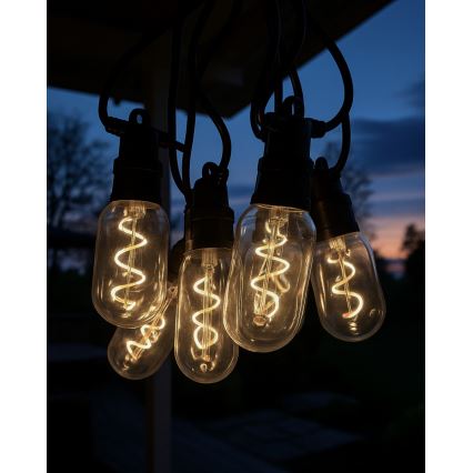 Zewnętrzny dekoracyjny łańcuch świetlny LED 6xLED/0,6W/230V 4,5 m IP44 czarny